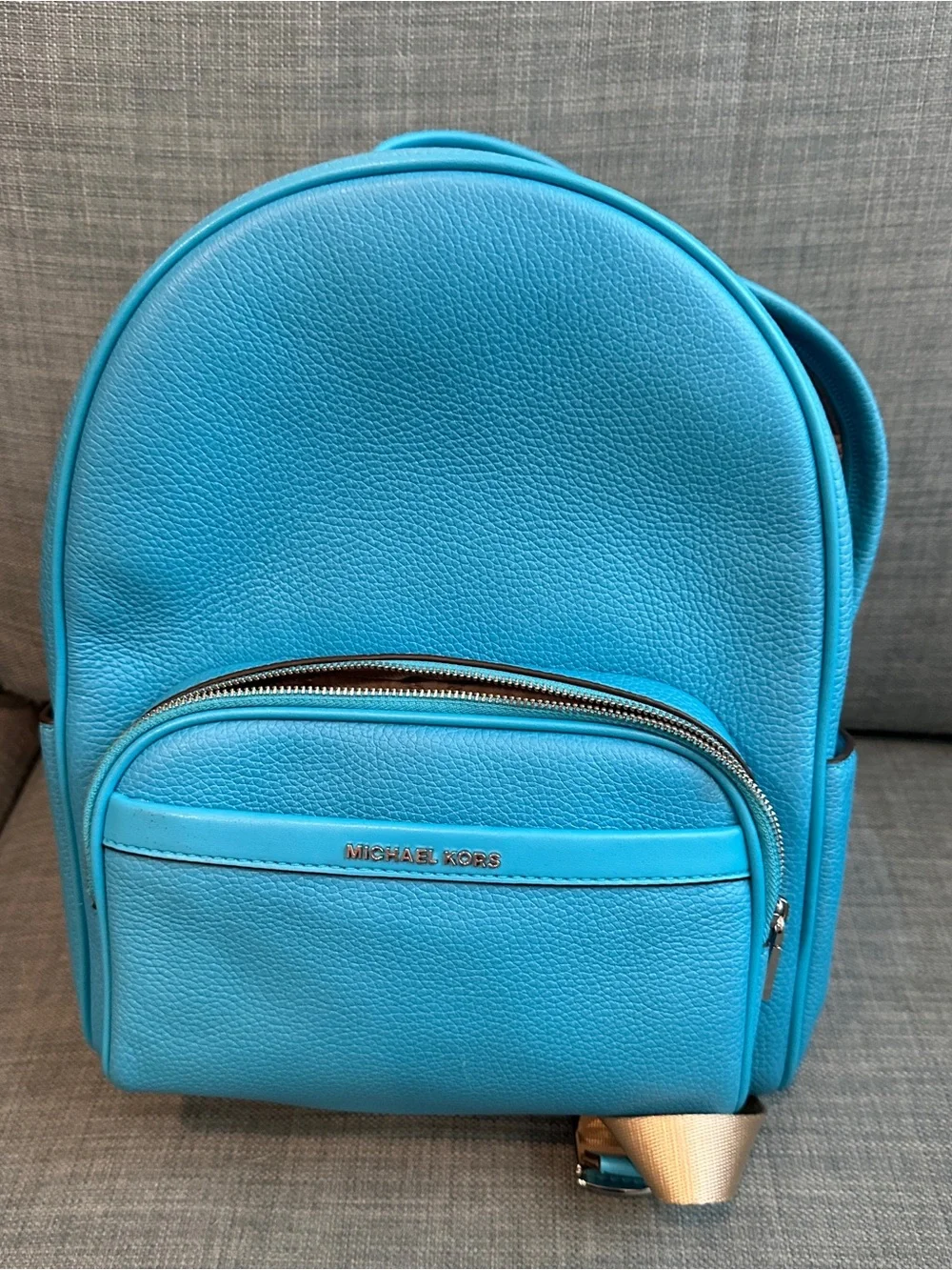 Michael Kors Bright Turquoise Leather Backpack